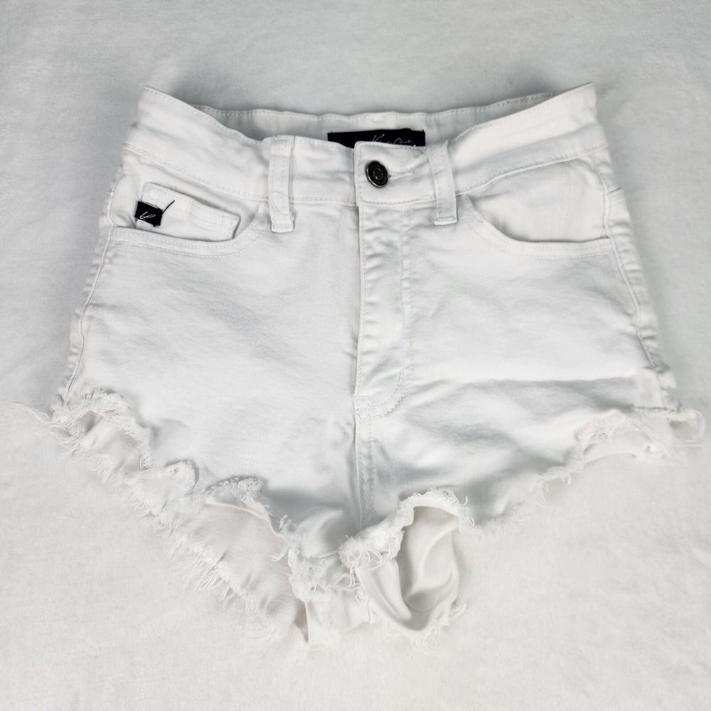 Kancan Cut Off Denim Shorts Womens 24 Estilo Jean Shorts White Raw Hem